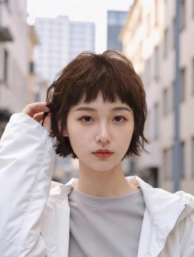 2026赫本风狗啃刘海短发_细软塌发质蓬松三厘米_女明星短发造型